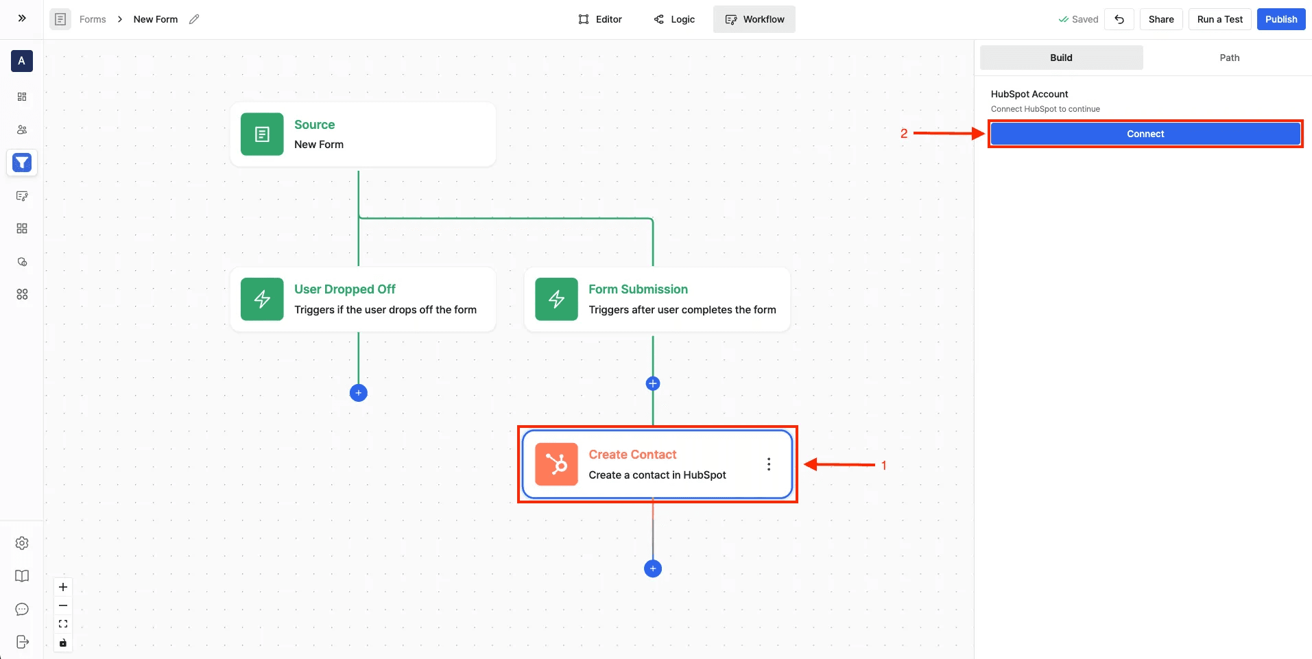 HubSpot Integration in Workflow Builder